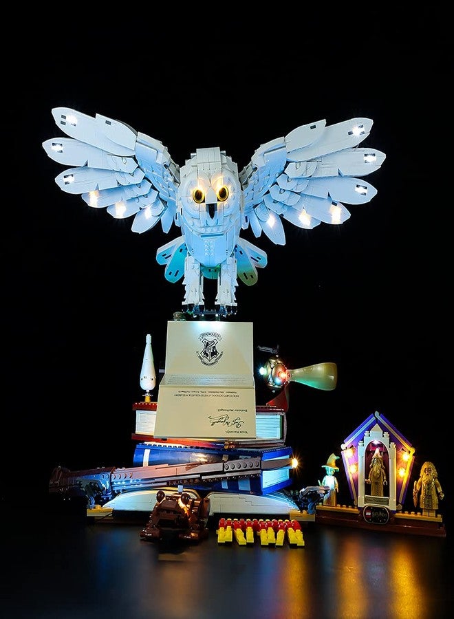 Kyglaring طقم إضاءة LED من Kyglaring متوافق مع مكعبات بناء Lego Hogwarts Icons - إصدار هواة الجمع 76391، ملحقات إضاءة مطورة لمجموعة نموذج 76391 (النموذج غير متضمن)، إصدار صوت RC - Image 4